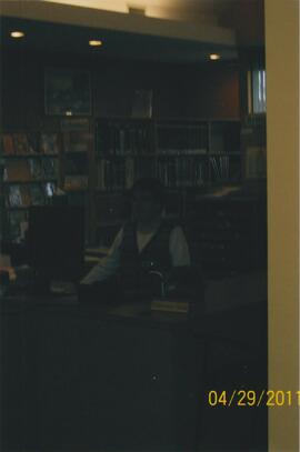 Heidi Northover at the reference desk
