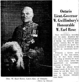 Ontario Lieut.-Governor W. Gwillimbury's Honourable W. Earl Rowe