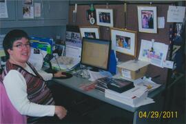 Heidi Northover at her desk in 100 Holland Court