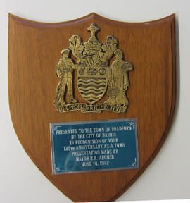 Bradford's 125th Anniversary - Plaque from Barrie