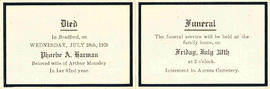Harman, Phoebe A. funeral card