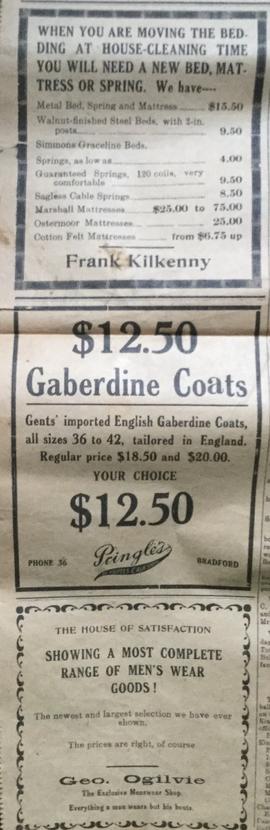 Three Bradford 1933 Business Ads