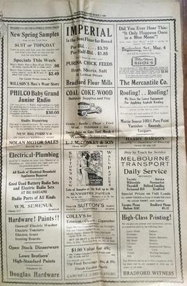 1933 Page of Business Ads