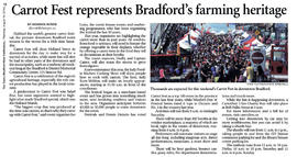 Carrot Fest represents Bradford's farming heritage