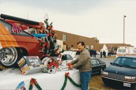 Pat Storey Preparing Parade Float