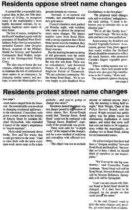 Residents oppose street name changes