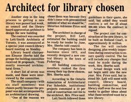 Architect for library chosen