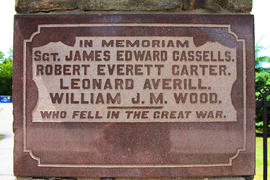 Bond Head Cenotaph plaque - WWI