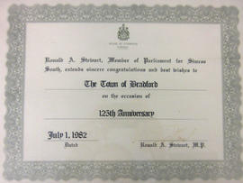 MP for Simcoe South - 125th Anniversary for Bradford