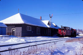 CN Train station and train 1979
