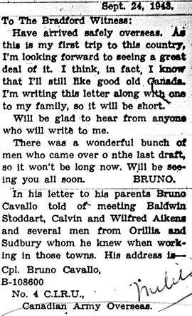 Letter from the Front - Bruno Cavallo