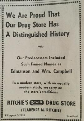 Ritchie's Drug Store Ad