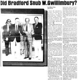 Did Bradford snub W. Gwillimbury?