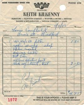 Keith Kilkenny Radio Repair Bill