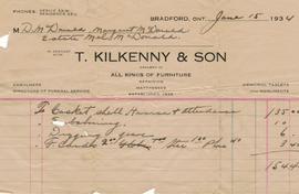 T. Kilkenny & Son Funeral Cost Invoice