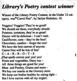 Library's Poetry Winner