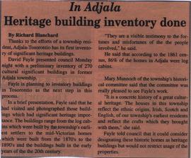 In Adjala Heritage building inventory done