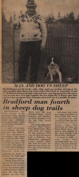 Bradford man fourth in sheep dog trails
