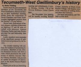 Tecumseth-West Gwillimbury's history