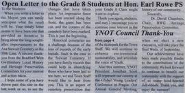 Open Letter to the Grade 8 Students at Hon. Earl Rowe PS