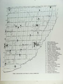 Map of West Gwillimbury Churches