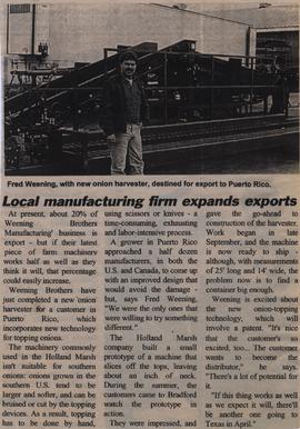 Local manufacturing firm expands exports