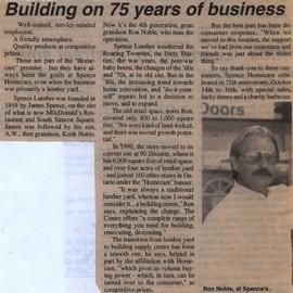 Building on 75 years of business - Spence Lumber