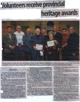 Volunteers receive provincial heritage awards