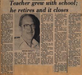 Teacher grew with school; he retires and it closes