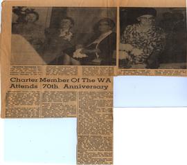 Charter Member Of The WA Attends 70th Anniversary
