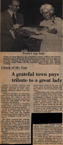 A grateful town pays tribute to a great lady