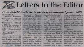 Town should celebrate in the Sesquicentennial year...2007
