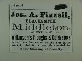 Jos. A. Fizzell Blacksmith Advertisement