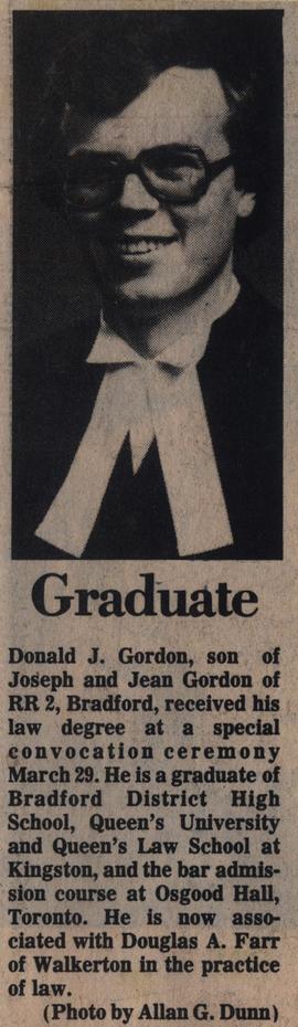 Graduate Donald J. Gordon