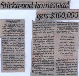 Stickwood homestead gets $300,000