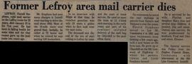 Former Lefroy area mail carrier dies