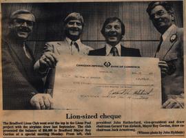 Lion-sized cheque