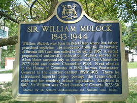 Sir William Mulock Historical Plaque