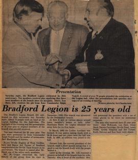 Bradford Legion is 25 years old