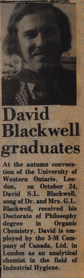 David Blackwell graduates