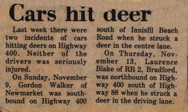 Cars hit deer